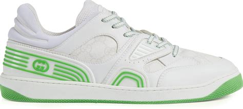 gucci basket low white demetra green|Size 9 .